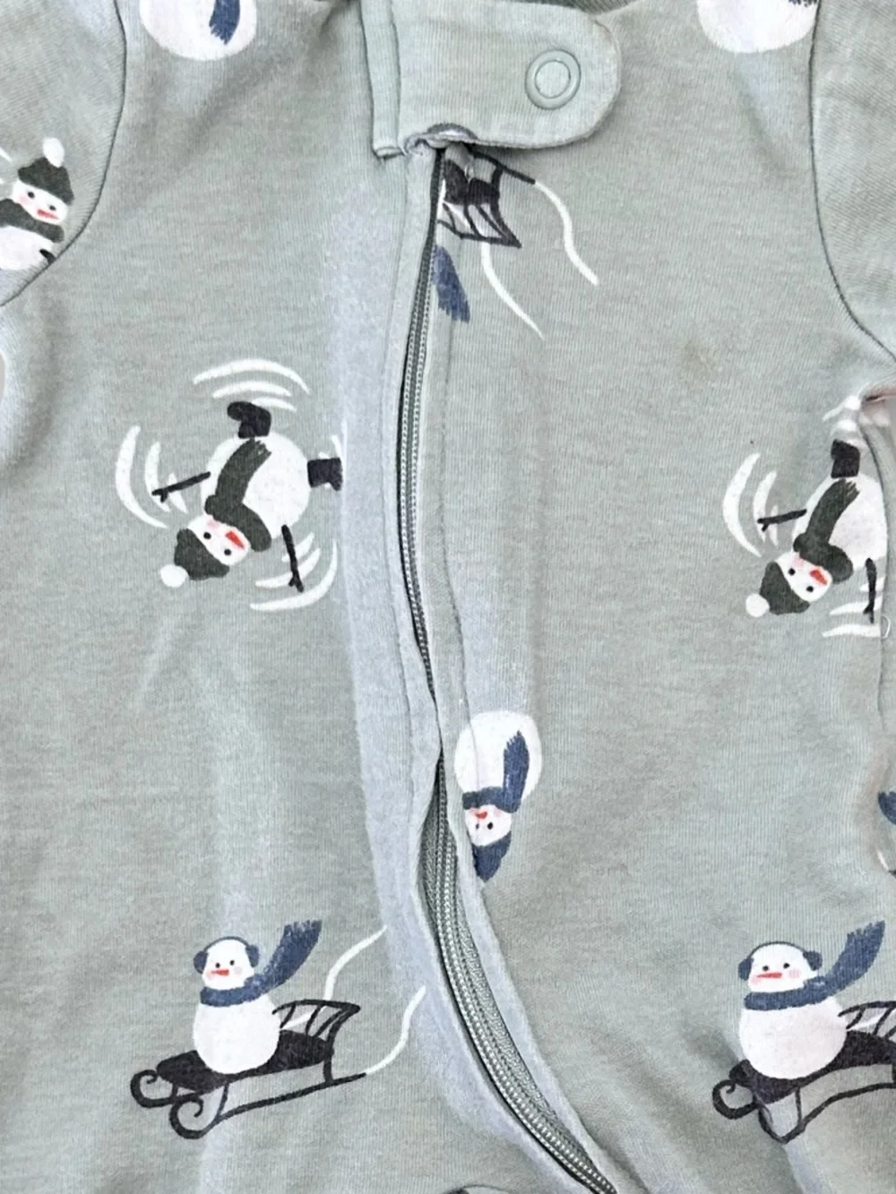 CARTERS | Santa and Snowman sleeper | Preemie - Picture 3 of 9